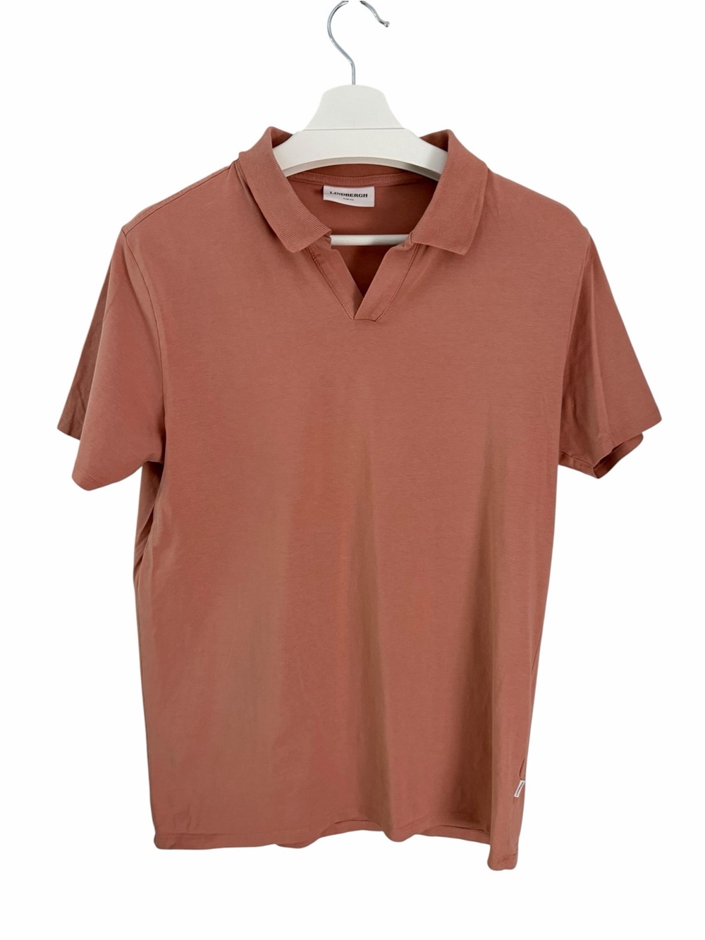 LINDBERGH Terracotta Pink Slim Fit Stretch Polo Shirt size M